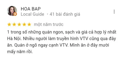 Đánh giá của khách hàng về Bún chả Ngọc Khánh (Nguồn: BlogAnChoi) Đánh giá của khách hàng về Bún chả Ngọc Khánh (Nguồn: BlogAnChoi)
