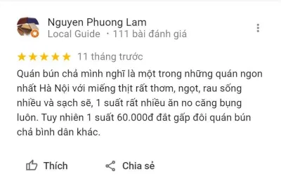 Đánh giá của khách hàng về Bún chả Ngọc Xuân (Nguồn: BlogAnChoi) Đánh giá của khách hàng về Bún chả Ngọc Xuân (Nguồn: BlogAnChoi)