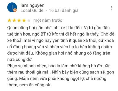 Đánh giá của khách hàng về Quán bún chả Quê (Nguồn: BlogAnChoi) Đánh giá của khách hàng về Quán bún chả Quê (Nguồn: BlogAnChoi)
