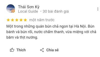 Đánh giá của khách hàng về Quán bún chả Quê (Nguồn: BlogAnChoi) Đánh giá của khách hàng về Quán bún chả Quê (Nguồn: BlogAnChoi)