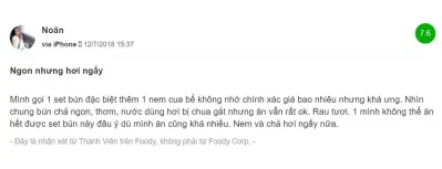 Đánh giá của khách hàng về Bún chả Thu Hà (Nguồn: BlogAnChoi) Đánh giá của khách hàng về Bún chả Thu Hà (Nguồn: BlogAnChoi)