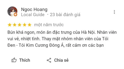 Đánh giá của khách hàng về Bún Chả Tô Hiệu (Nguồn: BlogAnChoi) Đánh giá của khách hàng về Bún Chả Tô Hiệu (Nguồn: BlogAnChoi)
