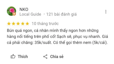 Đánh giá của khách hàng về Bún Chả 109 (Nguồn: BlogAnChoi) Đánh giá của khách hàng về Bún Chả 109 (Nguồn: BlogAnChoi)