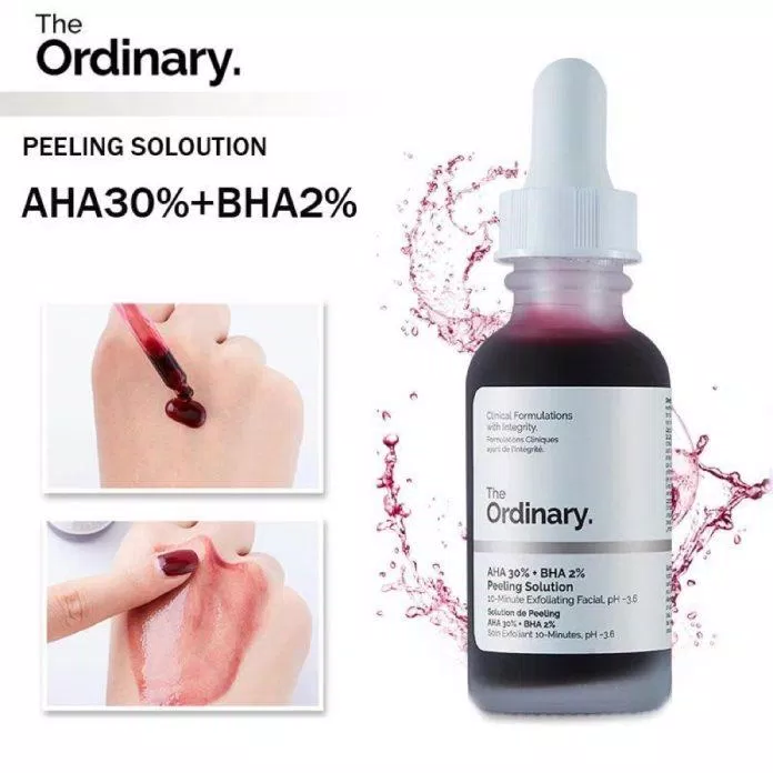 The Ordinary Peeling Solution là dung dịch tẩy tế bào chết hóa học có chứa 2% BHA ( Nguồn: internet)
