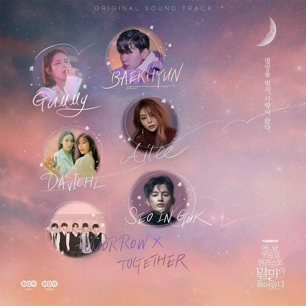 OST của bộ phim do nhiều thần tượng nổi tiếng trình bày như Ailee, DAVICHI, Gummy, BaekHyun (EXO), TXT và nam chính Seo In Guk (ảnh: internet)