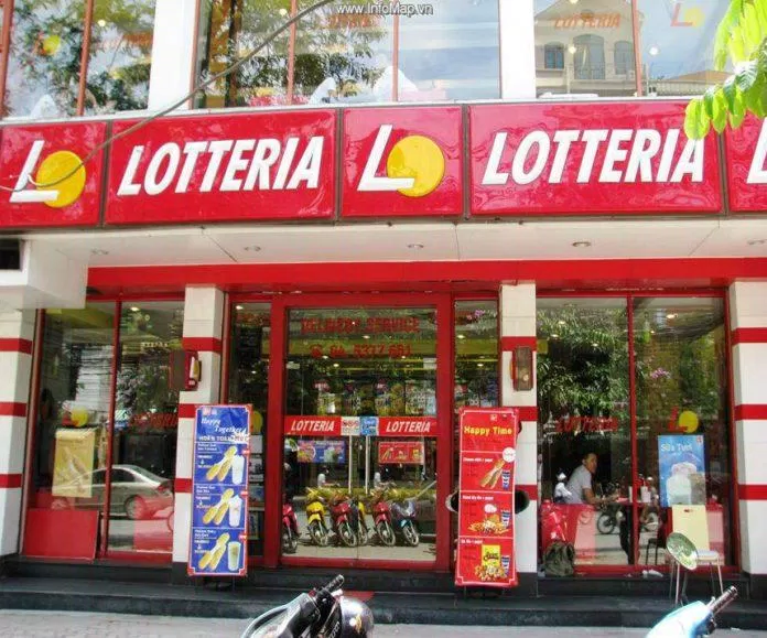 Màu đỏ đặc trưng của các cửa hàng Lotteria (Nguồn: Internet) Màu đỏ đặc trưng của các cửa hàng Lotteria (Nguồn: Internet)