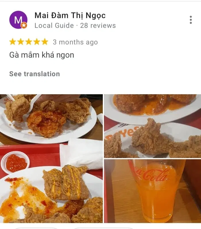 Đánh giá của khách hàng về Popeyes (Nguồn: BlogAnChoi) Đánh giá của khách hàng về Popeyes (Nguồn: BlogAnChoi)
