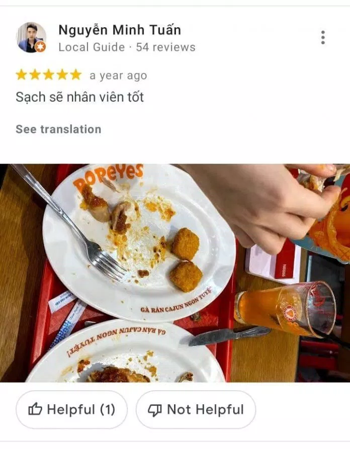 Đánh giá của khách hàng về Popeyes (Nguồn: BlogAnChoi) Đánh giá của khách hàng về Popeyes (Nguồn: BlogAnChoi)