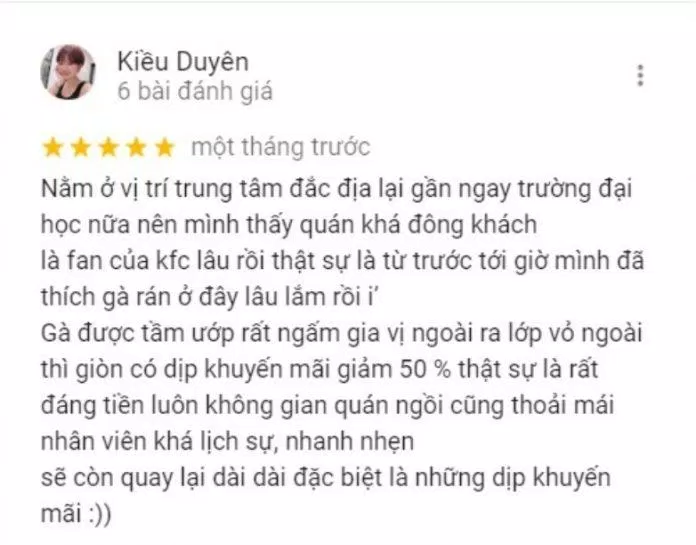 Đánh giá của khách hàng về KFC (Nguồn: BlogAnChoi) Đánh giá của khách hàng về KFC (Nguồn: BlogAnChoi)