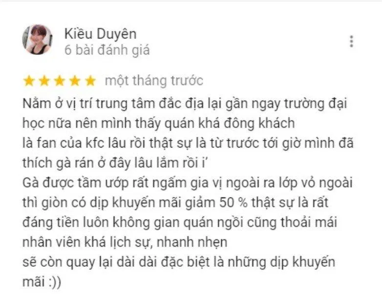 Đánh giá của khách hàng về KFC (Nguồn: BlogAnChoi) Đánh giá của khách hàng về KFC (Nguồn: BlogAnChoi)
