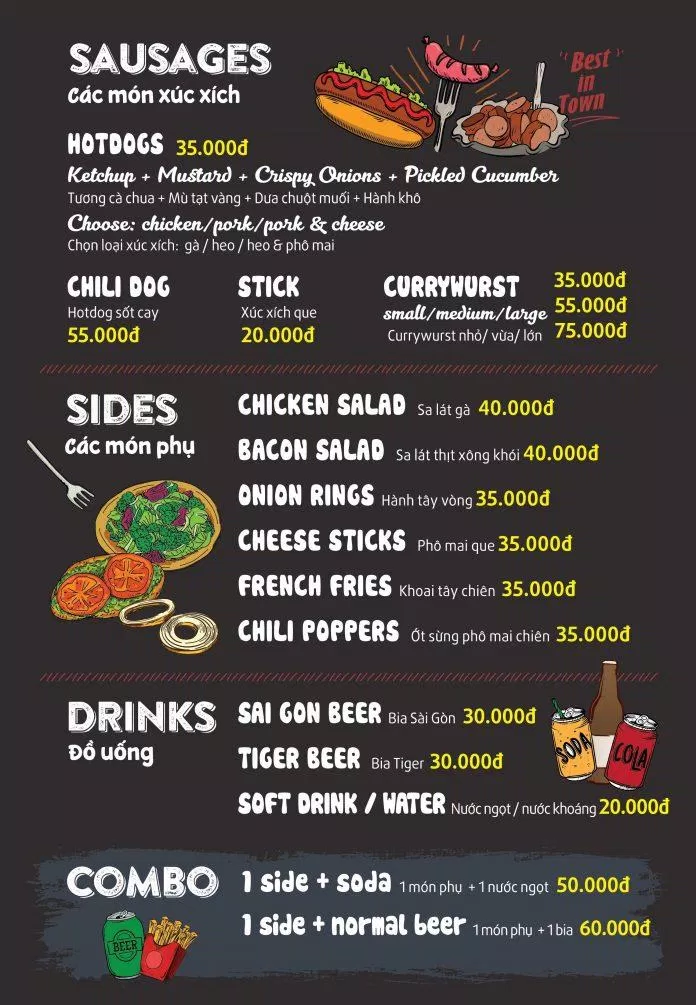 Menu quán Valhalla Grill (Nguồn: Internet) Menu quán Valhalla Grill (Nguồn: Internet)