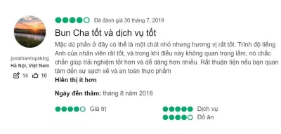 Đánh giá của khách hàng về Friends bar and bun cha (Nguồn: BlogAnChoi) Đánh giá của khách hàng về Friends bar and bun cha (Nguồn: BlogAnChoi)
