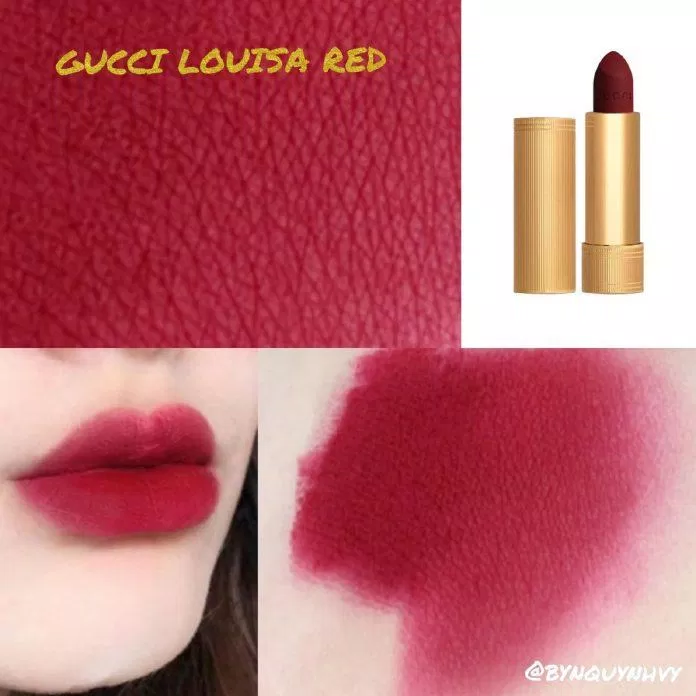 Gucci Louisa Red Matte thỏi son bền màu suốt ngày dài (Ảnh: Internet).