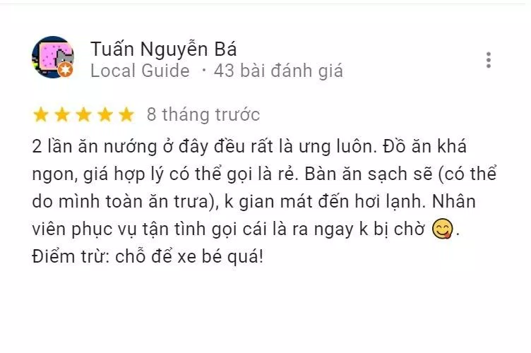 Đánh giá của khách hàng về Nhà hàng Hàn Quốc Gu-i92 (Nguồn: Internet)