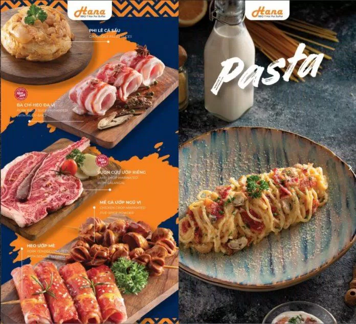 Menu đa dạng của Hana BBQ & Hot Pot Buffet (Ảnh Hana BBQ & Hot Pot Buffet)