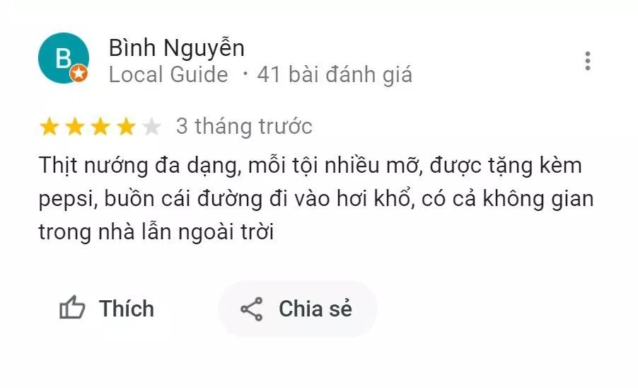 Đánh giá của khách hàng về Jlegu Korean BBQ (Nguồn: Internet)