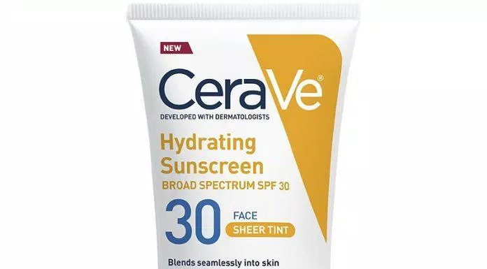 Kem chóng nắng CeraVe Hydrating Mineral Sunscreen Broad Spectrum SPF 30 là dòng kem chống nắng lành tính, dịu nhẹ. (Nguồn: Internet).