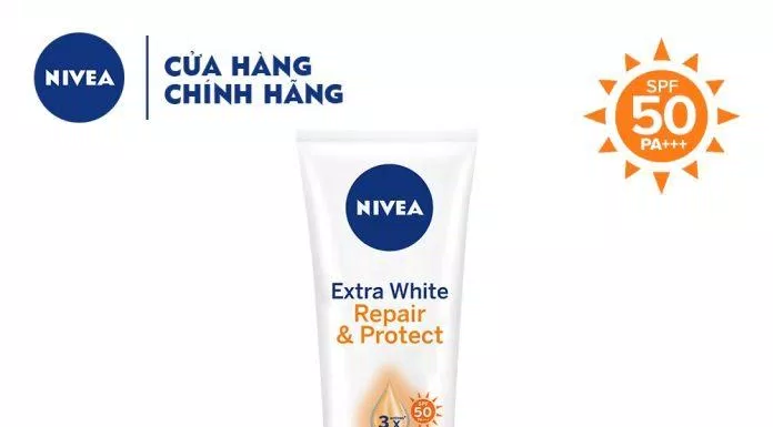 Kem chống nắng Nivea Extra White Repair And Protect Serum là dòng sản phẩm dành cho body ( Nguồn: internet)