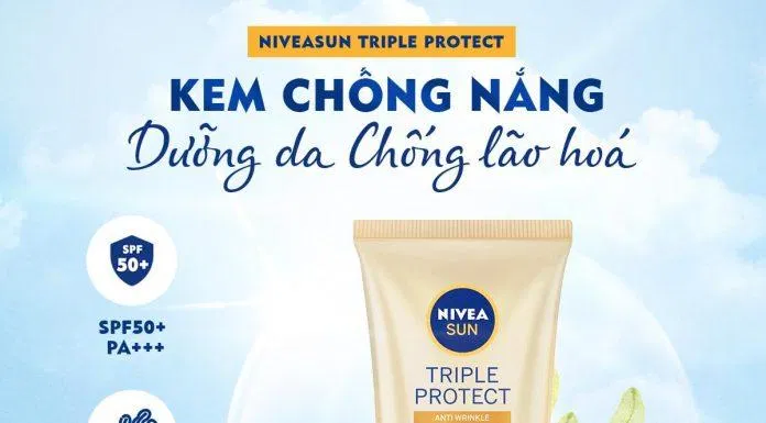 Kem chống nắng Nivea Sun Triple Protect Anti Wrinkle có tác dụng bảo vệ collagen và chống nắng hiệu quả ( Nguồn: internet)