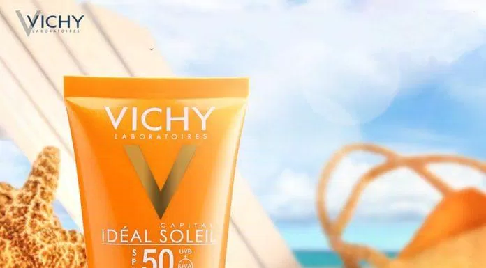 Thiết kế bao bì của Vichy Ideal Soleil Mattifying Face Fluid Dry Touch khá đon giản với màu cam nổi bật (Nguồn: Internet)