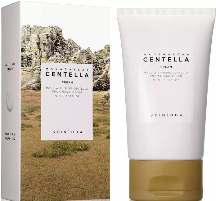 Kem dưỡng ẩm Skin1004 Madagascar Centella Cream có tác dụng làm dịu những tổn thương do mụn gây nên ( Nguồn: internet)