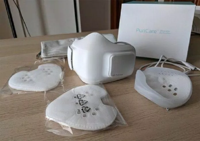 Các bộ phận của khẩu trang LG PuriCare (Ảnh: Internet). Các bộ phận của khẩu trang LG PuriCare (Ảnh: Internet).