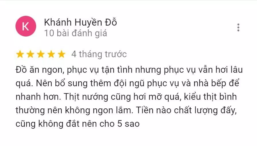 Đánh giá của khách hàng về Làu Buffet (Nguồn: Internet)