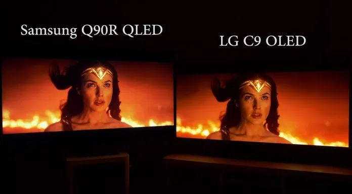 So sánh độ tương phản của OLED và QLED (Ảnh: Internet).