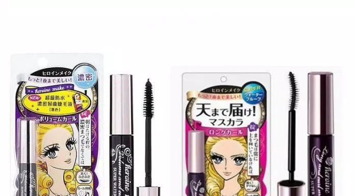 Mascara Kiss Me Heroine Make có hai loại là Mascara Kiss Me Heroine Make Volume And Curl (làm dày và cong mi), Mascara Kiss Me Heroine Make Long And Curl (làm dài và cong mi) (ảnh: internet).