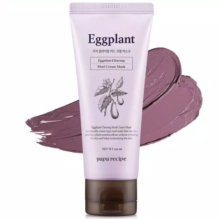 Mặt nạ đất sét cho da khô, nhạy cảm PAPARECIPE Eggplant Clearing Mud Cream Mask. (ảnh: internet)