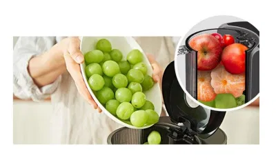 Máy ép trái cây Hurom H200 với khoang chứa rộng (Ảnh: Internet). Máy ép trái cây Hurom H200 với khoang chứa rộng (Ảnh: Internet).