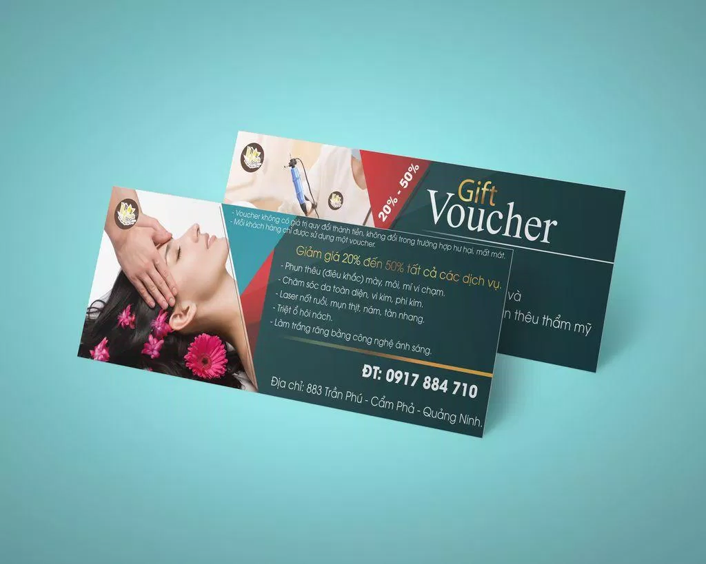 Voucher gift spa, làm đẹp. (Ảnh: internet)