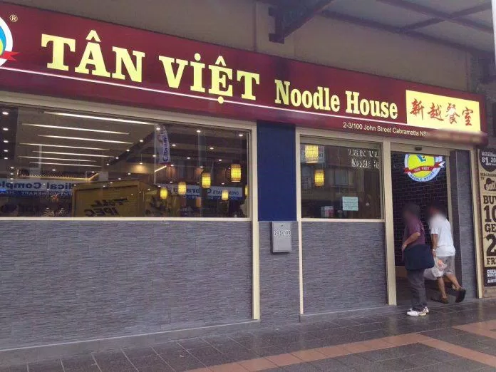 Mặt tiền của nhà hàng Tân Việt Noodle House (Ảnh: Internet).