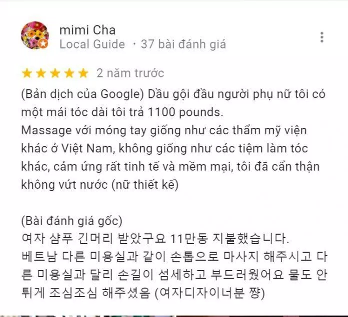 Đánh giá từ khách hàng Mimi Cha về Niên trên Google Maps (Nguồn: Internet)