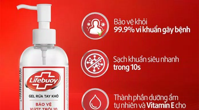 Nước rửa tay khô Lifebuoy Total 10 với công nghệ Ion bạc kháng khuẩn hiệu quả ( Nguồn: internet)