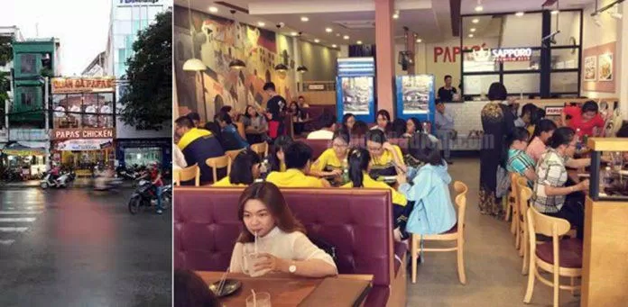 Hình ảnh cửa hàng bên ngoài và trong Papas Chicken CMT8. (Ảnh : Internet). Hình ảnh cửa hàng bên ngoài và trong Papas Chicken CMT8. (Ảnh : Internet).