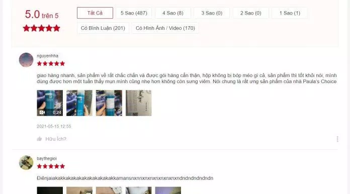 Sản phẩm được đánh giá 5/5 từ 495 đánh giá trên Shopee (Nguồn: BlogAnChoi) Sản phẩm được đánh giá 5/5 từ 495 đánh giá trên Shopee (Nguồn: BlogAnChoi)