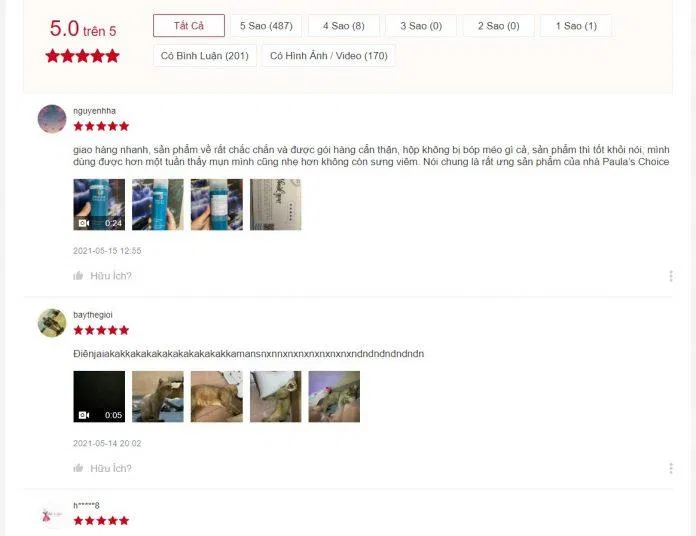 Sản phẩm được đánh giá 5/5 từ 495 đánh giá trên Shopee (Nguồn: BlogAnChoi) Sản phẩm được đánh giá 5/5 từ 495 đánh giá trên Shopee (Nguồn: BlogAnChoi)