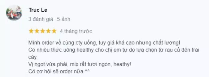Đánh giá của khách hàng về quán Smoothie Factory. (Ảnh: BlogAnChoi)