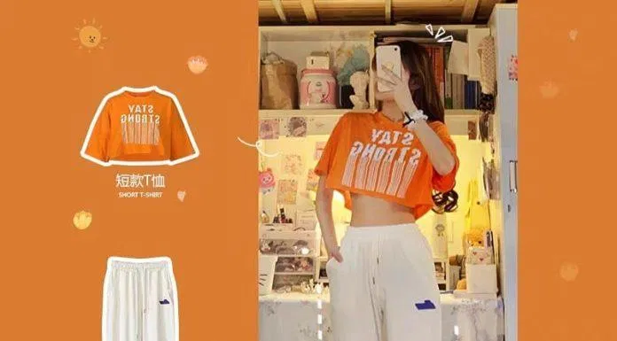 Nổi bật hơn với croptop màu cam và quần vải trắng (Nguồn: Internet)