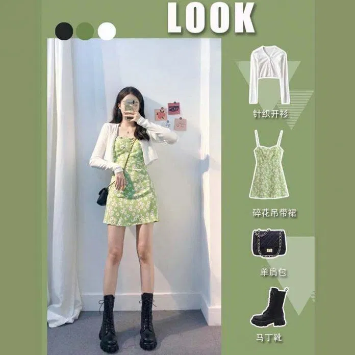 Summer hơn chút với màu xanh lá kèm họa tiết hoa trên váy (Nguồn: Internet) Summer hơn chút với màu xanh lá kèm họa tiết hoa trên váy (Nguồn: Internet)