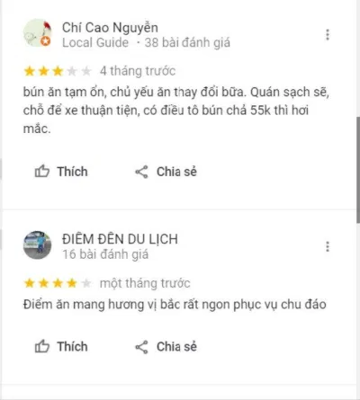 Đánh giá của khách hàng về Bún Chả Hà Nội Vân Anh (Nguồn: BlogAnChoi) Đánh giá của khách hàng về Bún Chả Hà Nội Vân Anh (Nguồn: BlogAnChoi)