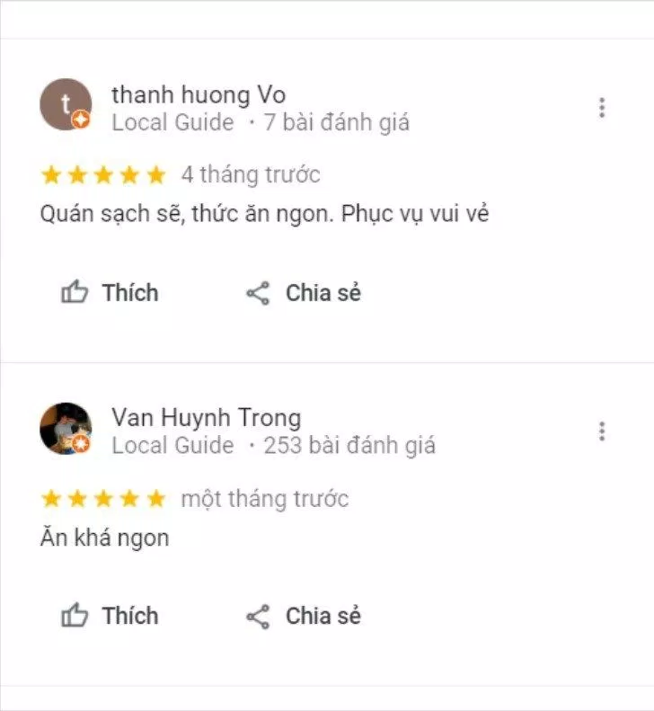 Đánh giá của khách hàng về Bún Chả Hà Nội Vân Anh (Nguồn: BlogAnChoi)