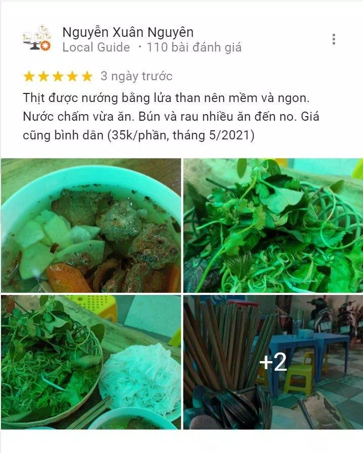 Đánh giá của khách hàng về Bún Chả Trư Bát Giới (Nguồn: BlogAnChoi)