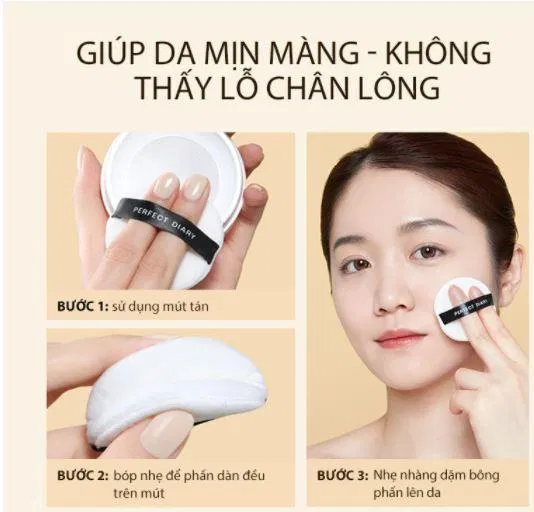 Phấn phủ Perfect Diary PerfectStay rất dễ dùng (Nguồn: Internet) Phấn phủ Perfect Diary PerfectStay rất dễ dùng (Nguồn: Internet)
