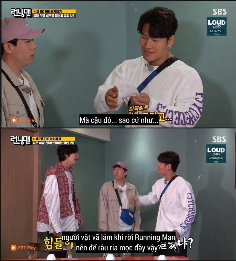 Chưa dừng lại ở đó, ngay khi đặt chân đến nhà hàng Trung Lee Kwang Soo lại gặp phải Kim Jong Kook: “Có phải cậu rất buồn, phiền não nhiều lắm sao đến nổi mọc râu luôn phải không”. (Ảnh : Internet). Chưa dừng lại ở đó, ngay khi đặt chân đến nhà hàng Trung Lee Kwang Soo lại gặp phải Kim Jong Kook: “Có phải cậu rất buồn, phiền não nhiều lắm sao đến nổi mọc râu luôn phải không”. (Ảnh : Internet).