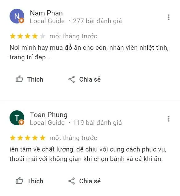 Review của khách hàng tại TOUS les JOURS (Ảnh BlogAnChoi)