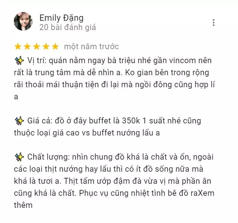 Đánh giá của khách hàng về Season BBQ (Nguồn: Internet)