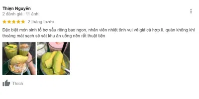Đánh giá của khách hàng về Sinh tố Buôn Mê (Ảnh: BlogAnChoi)