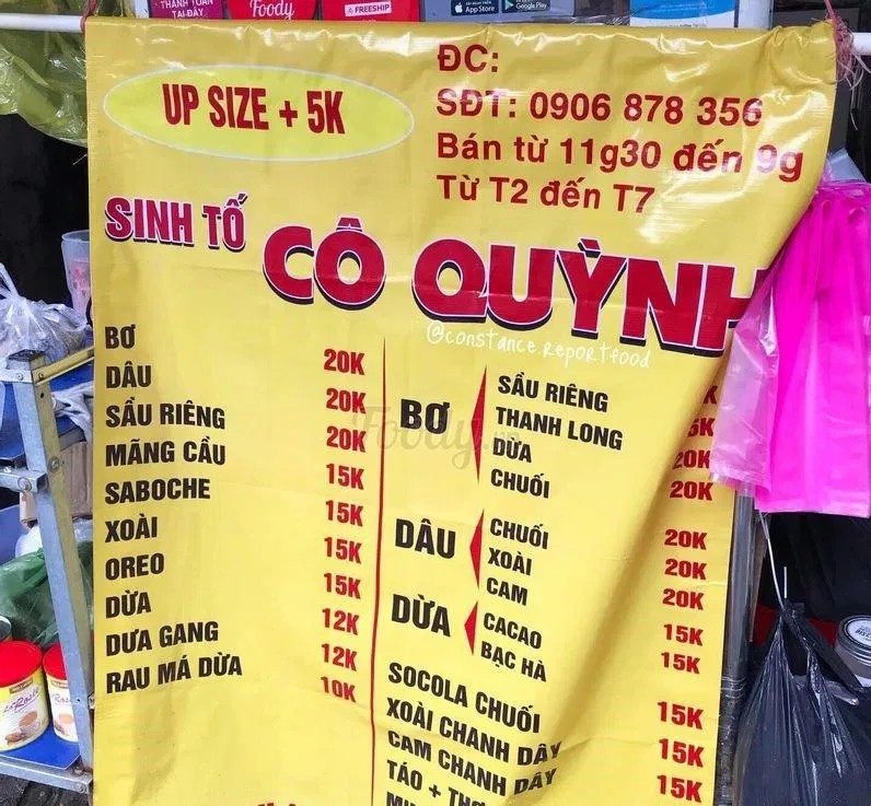 Sinh tố cô quỳnh (Ảnh: Internet)